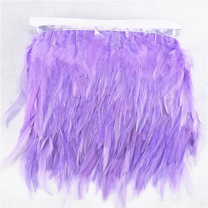 FeatherColored Pheasant Feathers On Tape Trim Fringe White Black Rooster Chicken Feather Skirt Trims Clothes Ribbon Sewing Handicrafts