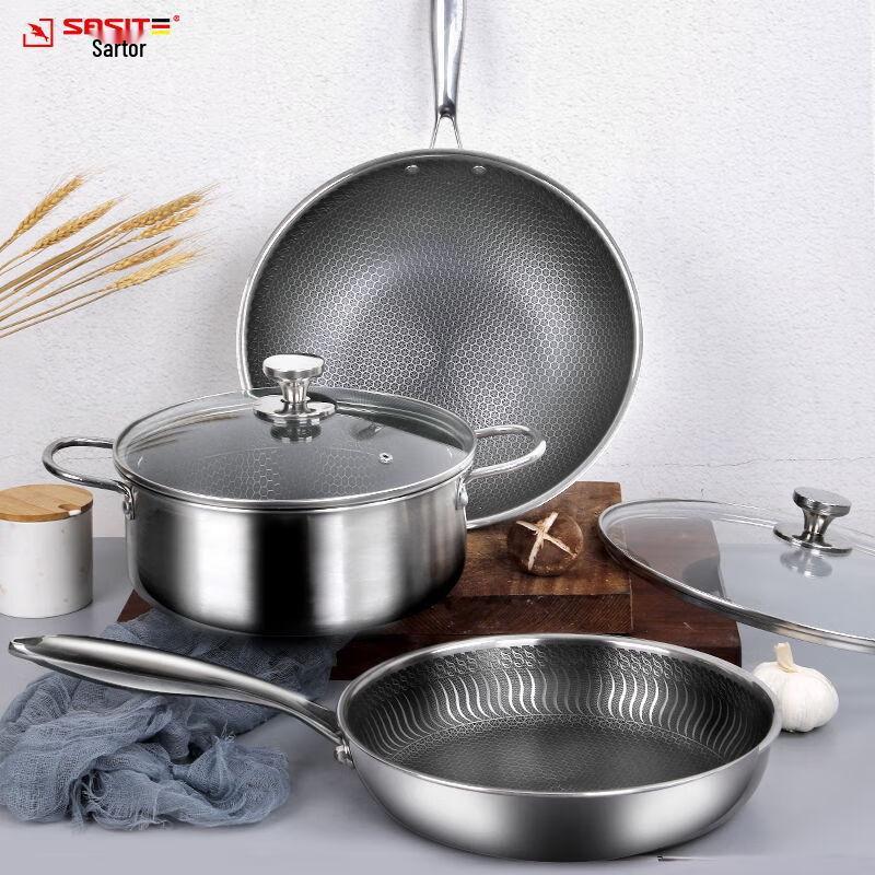 Saste Edelstahl Antihaft-Kochgeschirr 2-teiliges Set