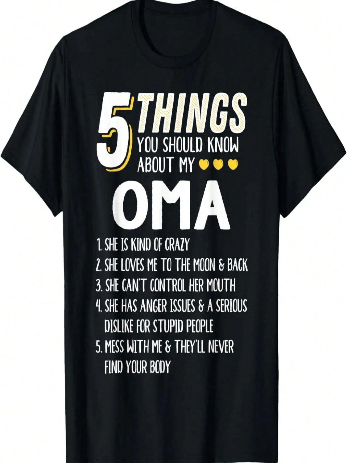 Funny 5 Things Grandma Oma Gift Idea T-Shirt S разноцветный