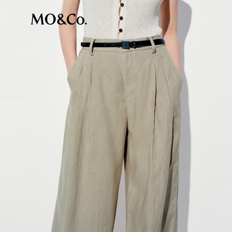 MO&Co. Men's Linen Straight Trousers
