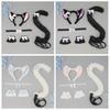 Cosplay Cat Ears Headband Cat Tail Accessories Handmade Cute Cat Girl Beast Ears Hair Accessories Beast Tail Accessories Set