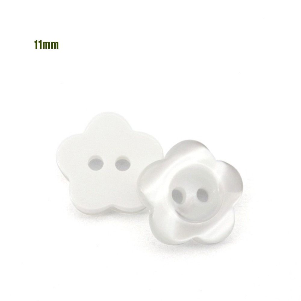 Round Flower Shape Buttons Pearlescent 11mm Decorative Buttons Two Holes Sewing Accessories Scrapbook Decoration