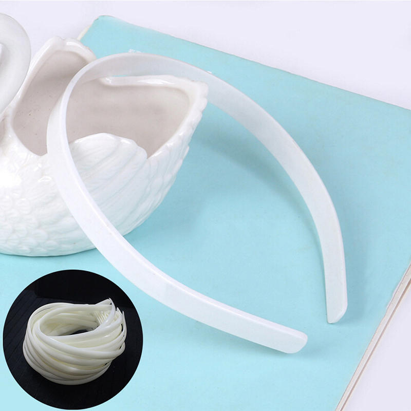 10Pcs 12Mm Blank Plain Plastic Headbands Diy Hair Band Accessory