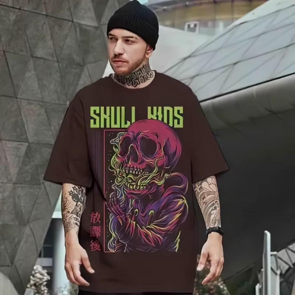 New Men's T-Shirt 3d Horror Pattern Printed T-Shirt For Men Street Hip-Hop Oversized Loose Tops Quick Drying Short Sleeved Tees