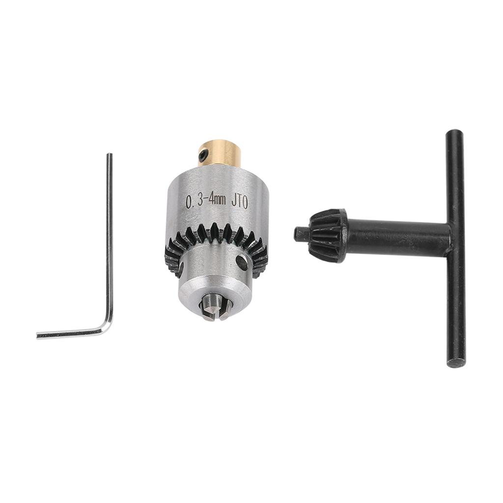 Micro 0.34mm JTO Taper Mounted Drill Chuck  and Wrench with Chuck Key for Lathe Electric Drill