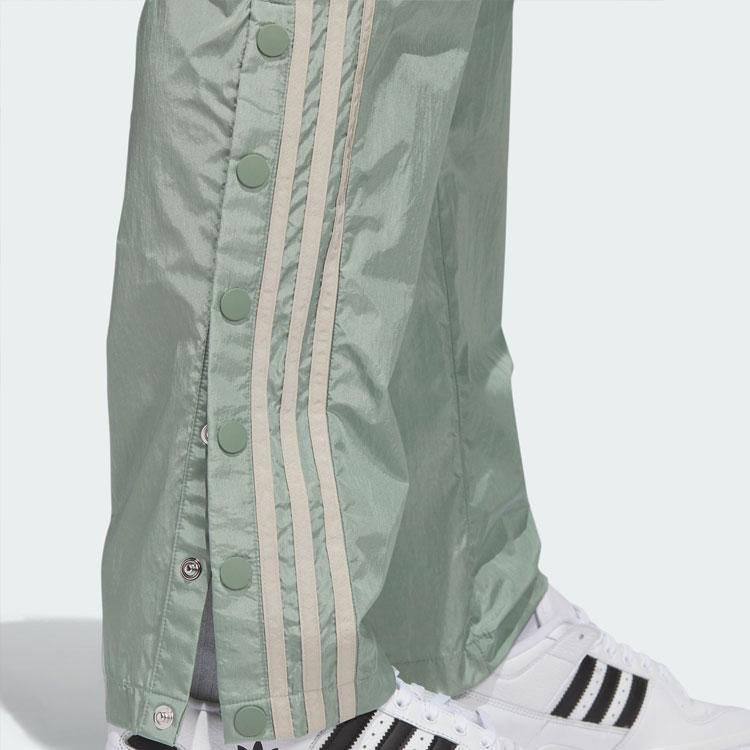 Adidas Originals Basketball Warm-Up Pants Color Block Button Decoration Sports Long Pants Men Bottoms Silver Gray Green IK8559
