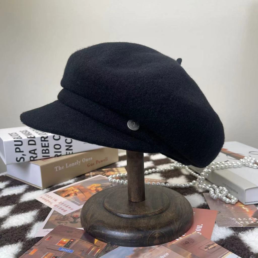 Woll-Barett für Damen Herbst Winter Vintage Gestrickt Warmes Modeaccessoire