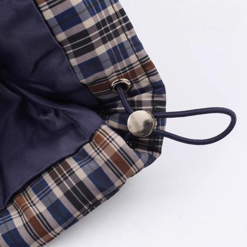 Womens Oversized Plaid Cotton Puffer Jacket With Stand Collar Zip Front 2026 Winter Casual Streetwear
