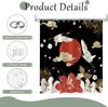 Japanese Shower Curtain, Black Gold Pine Tree Red Sun Abstract Asian Anime Shower Curtain Set For Bathrooom, Waterproof