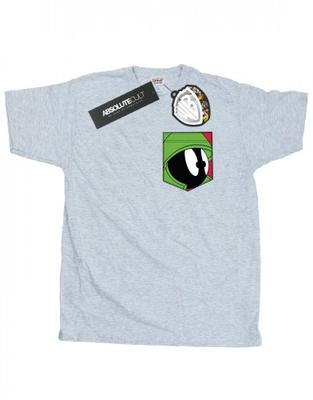 Mens Marvin The Martian Face Faux Pocket T-Shirt