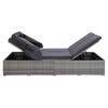 2 Person Sun Lounger with Cushion Poly Rattan Gray