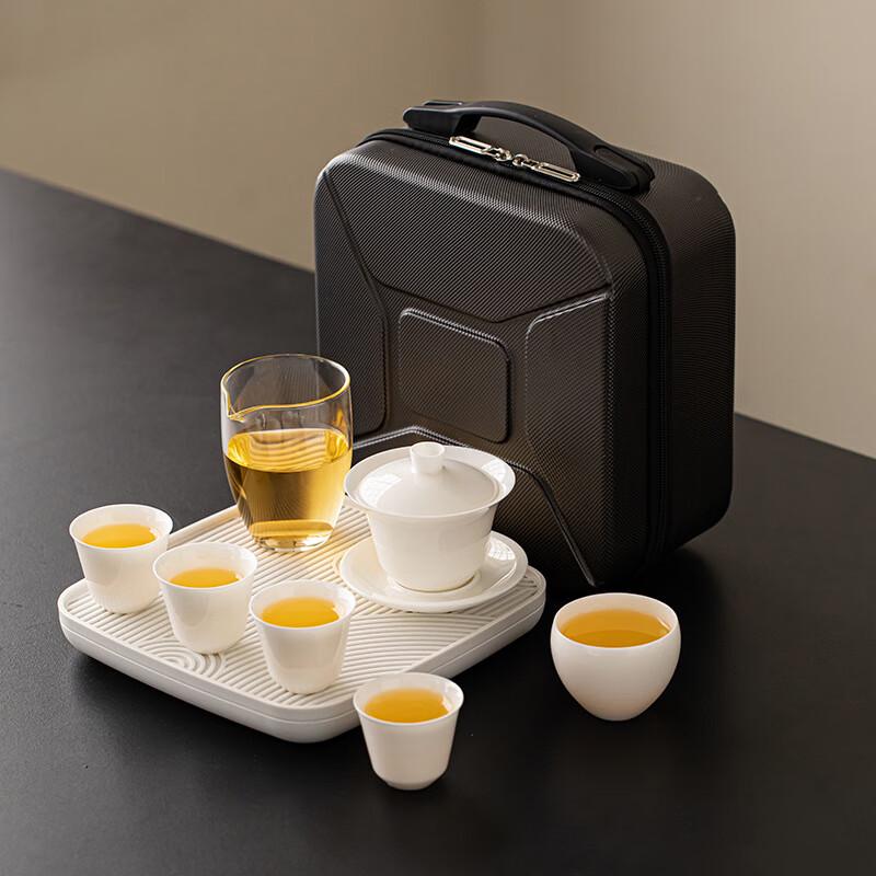 Ailan Huijia Portable Ceramic Travel Tea Set Gaiwan Travel Tea Set