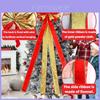 Large Festive Christmas Bow Ornament For Tree Topper In Elegant Red Gold Color