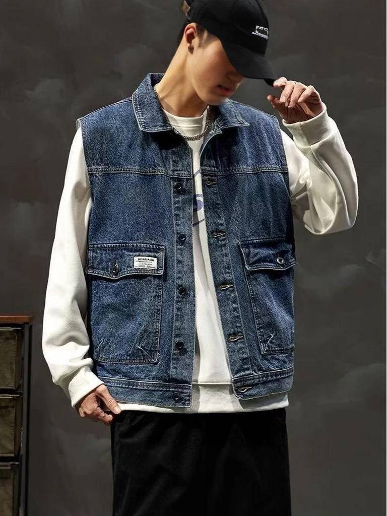 Herren Jeansweste mit lockerem Schnitt - Kollektion Frühjahr 2025, XL