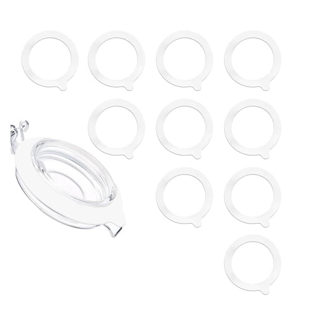 

10pcs Silicone Canning Jar Gaskets 3.75inch Silicone Airtight Seals Leakproof Replacement Seal Rings For Glass Canning Jar Mouth прозрачный белый