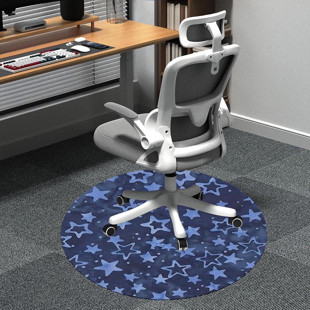 

1pc Stars Night Office Round Area Rug, Indoor Mat Suitable ForOffice, Under Office Chairs Bedroom Living Room Home Decor, Room Deco q160 80cm by 80cm