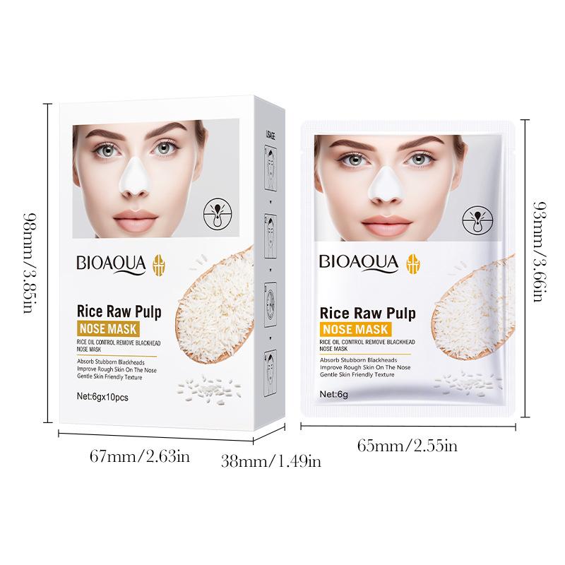 10pcs Rice Puree To Remove Blackhead Nasal Mask, Clean Nose Blackhead Nasal Sticker Skin Care Products