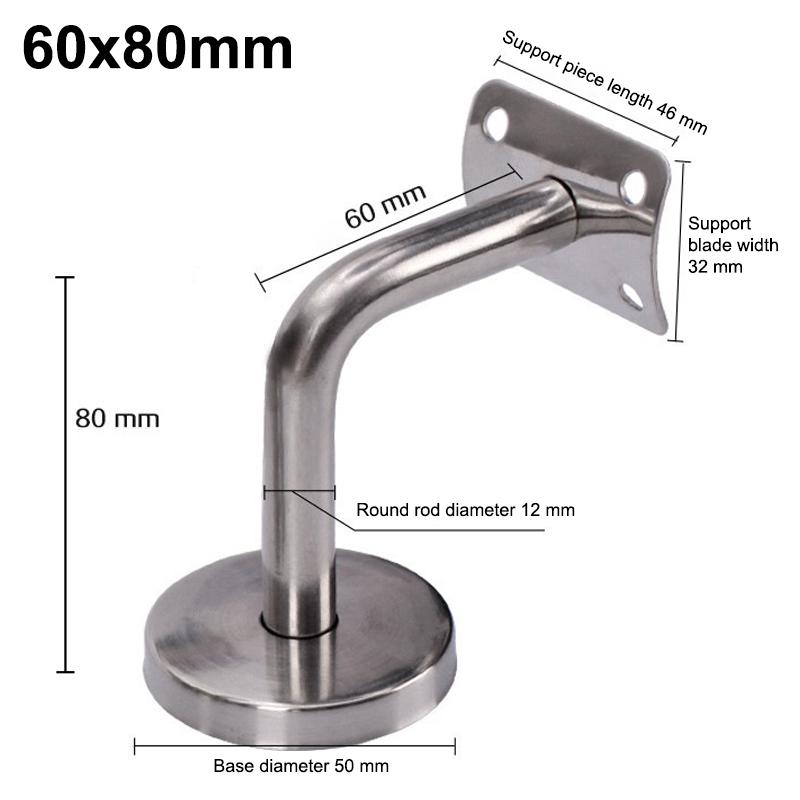 Handrail Bracket Stainless Steel Wall Support Hand Rail Balustrade Mopstick Wall Mounted Handrail Bracket Fixing Accessories