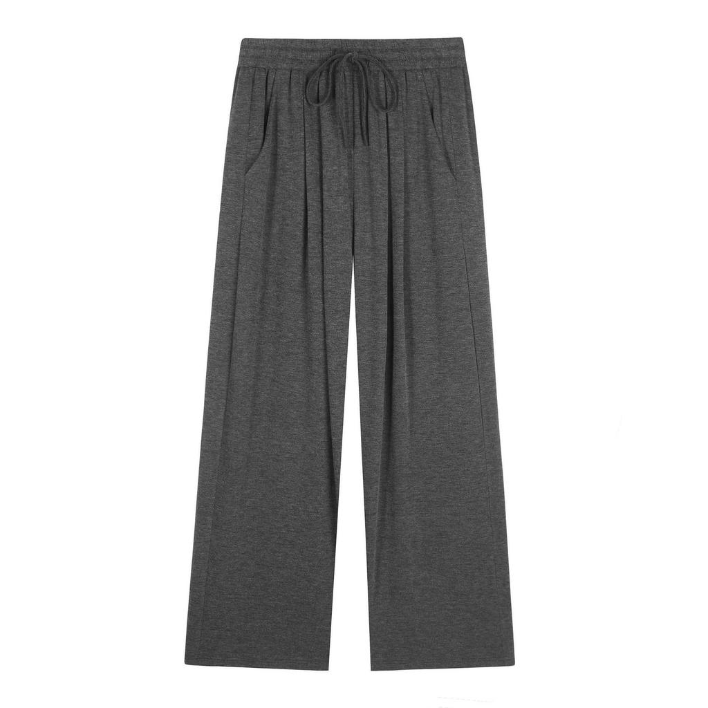 2025 Fall Slimming Knit Plus Size Wide-Leg Pants for Women - Draping Lazy Style Trousers