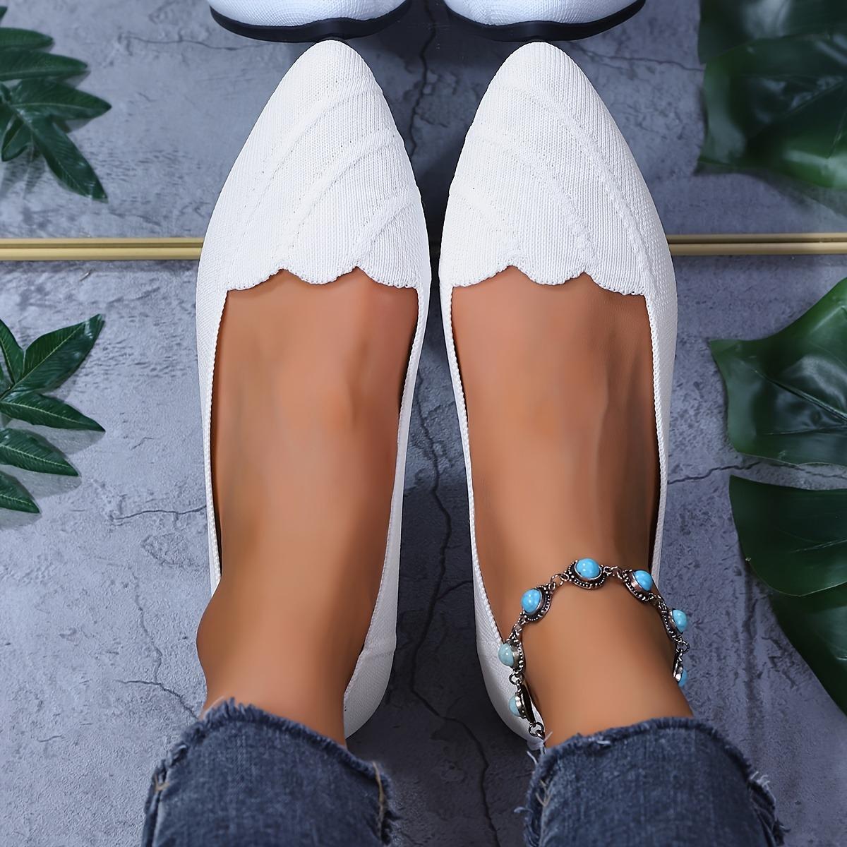 

Туфли принцессы Одинарные туфли Женская обувь Туфли-лодочки Остроносые На плоской подошве Вязаные Куриные рулетики Летающие тканые Туфли-бобы Тканые Туфли-лодочки Повседневные 40 белый