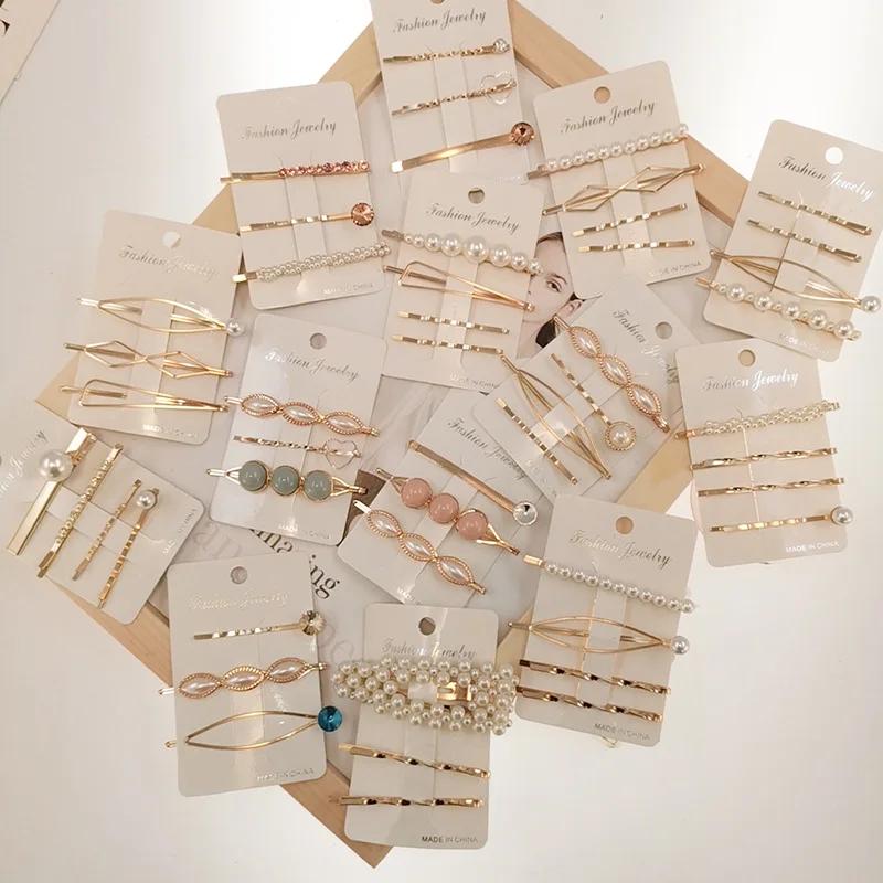 Pearl Hairpin Set Korean Temperament Sweet Beauty Net Red INS Super Immortal  CLIP Side  Liu Hai  D135