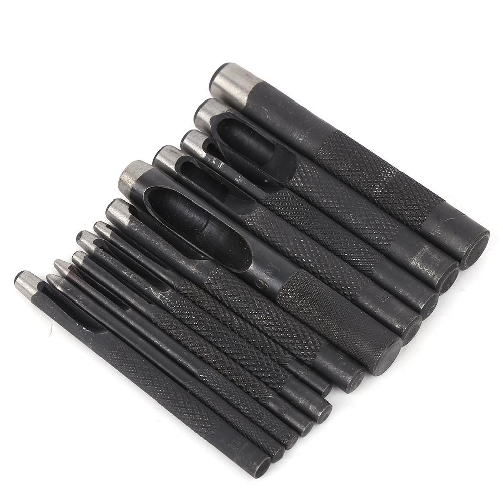 12KS DIY Děrovačka s dutým otvorem Kožedělná děrovací sada Nástroj na děrování kůže 1-10mm