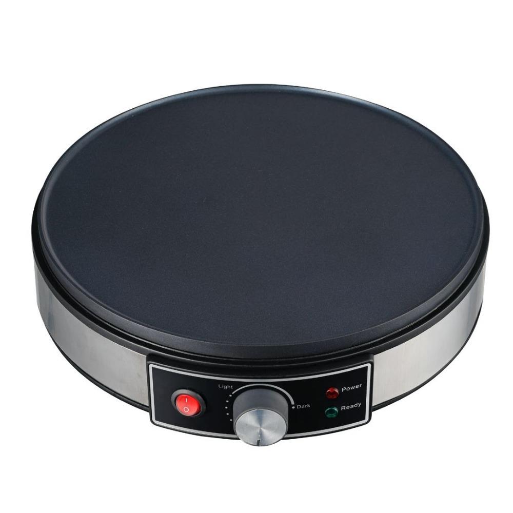 

Adjustable Temperature Electric Pancake Machine Round Electric Grilling Pan Roasting Pan Pie 220 V EU Plug чорний