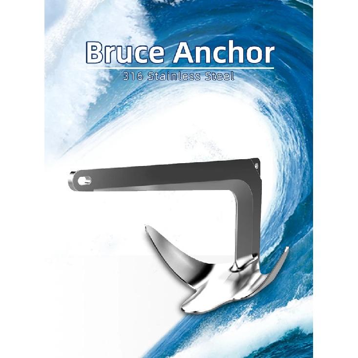 316 Stainless Steel Bruce Style Boat Anchor Versatile Marine Accessories for Boat Yacht Mooring