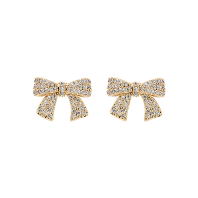 JYDDM 925 Signature Crystal Ribbon Earrings (L)
