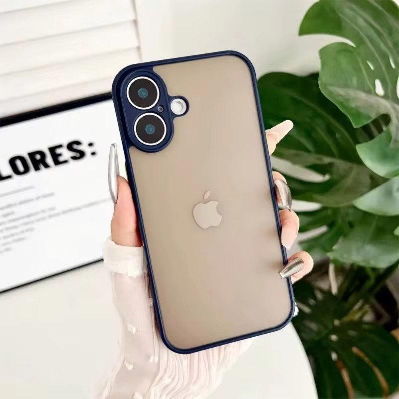 Husă de lux, rezistentă la șocuri, translucidă, mată, armură, pentru iPhone 16 15 14 Pro Max Plus 13 12 Mini 11 XR X XS 7 8 SE Husă hibrid pentru PC