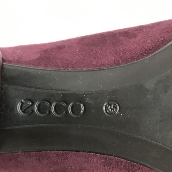 ecco DANISH DESIGN Suede Leather Booties High Heel Pumps Size 35 22.0-22.5 Purple Red(USED)