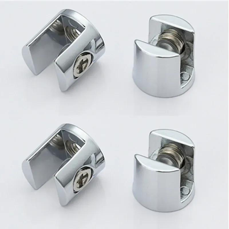 4pcs Glass Clamp Glass Plated Brackets Zinc Alloy Chrome finish Shelf Holder Support Brackets Clamps For 6-8mm/ 8-10mm/ 10-12mm