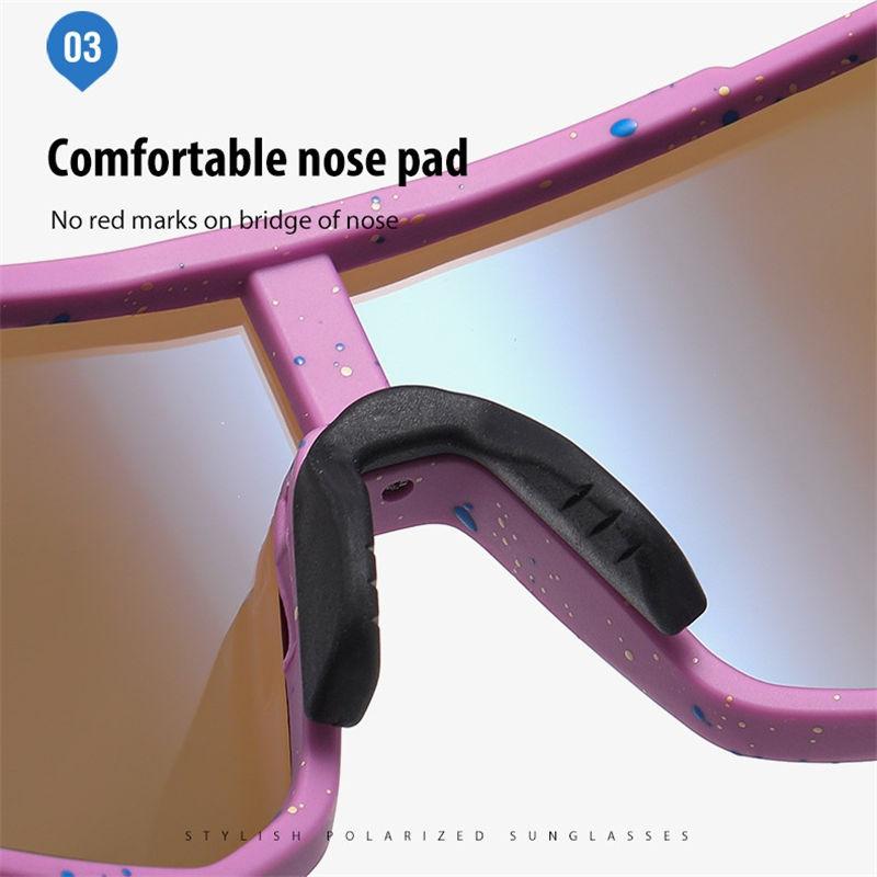 AORON Fashion Cycling Polarized Sunglasses Big Frame Windproof Skiing Glasses for Men Women Anti Glare Sport Fishing Goggles