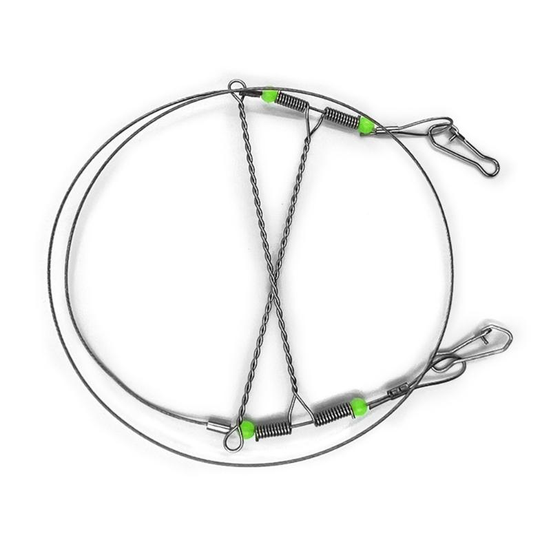 

Fishing Rigs with Swivels Snap Connect Beads Line Tackle Rigs Fishing Leader Stainless Steel Wire Traces Leader Tackles