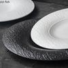Matte Stone Pattern Plate Ceramic Shallow Plate Sushi Dish Dessert Dish Steak Plates Salad Plate Artistic Conception Tableware
