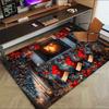 Christmas fireplace Crystal Velvet chair mat Area Rug - Non-Slip, Floor Mat, Office Desk Chair Rugs, Bedroom Decor.Christmas Gift-1106126