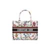 BookTote Embroidery Tote Bag, Shopping Bag, Handbag Medium Women's White/Multicolor M1296ZEAU-M933