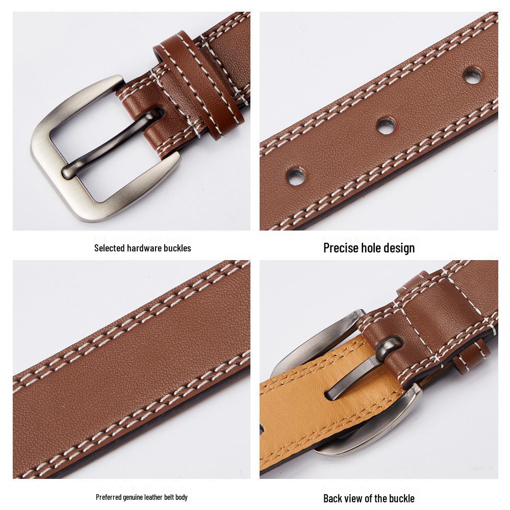 European & American Style Pin Buckle Leather Belt - Elegant INS Style for Women