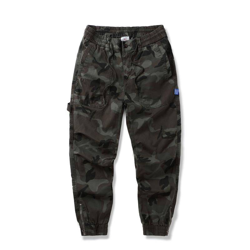Autumn Men's Camouflage Cargo Pants Ankle-Length Multi-pockets Tooling Overalls Outdoor Trousers Casual Leisure Joggers Pants