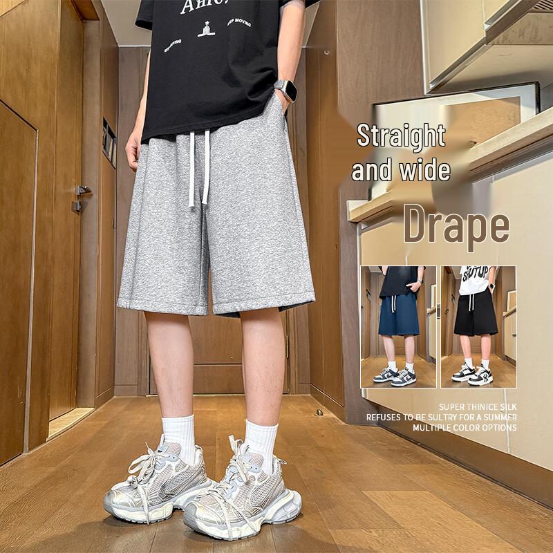 VUUG Men s Solid Draped Casual Sport Shorts 5XL