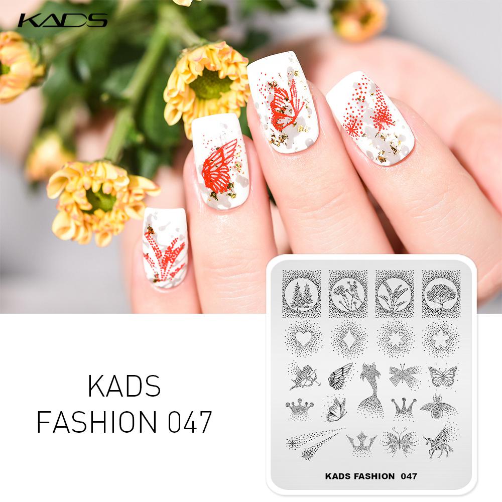 kads Fashion 047 Nagel-Stempelplatten, Nail Art, Einhorn, Blumen, Bildplatte, Schablone für Nägel, Maniküre, Nagelzubehör, Stamper