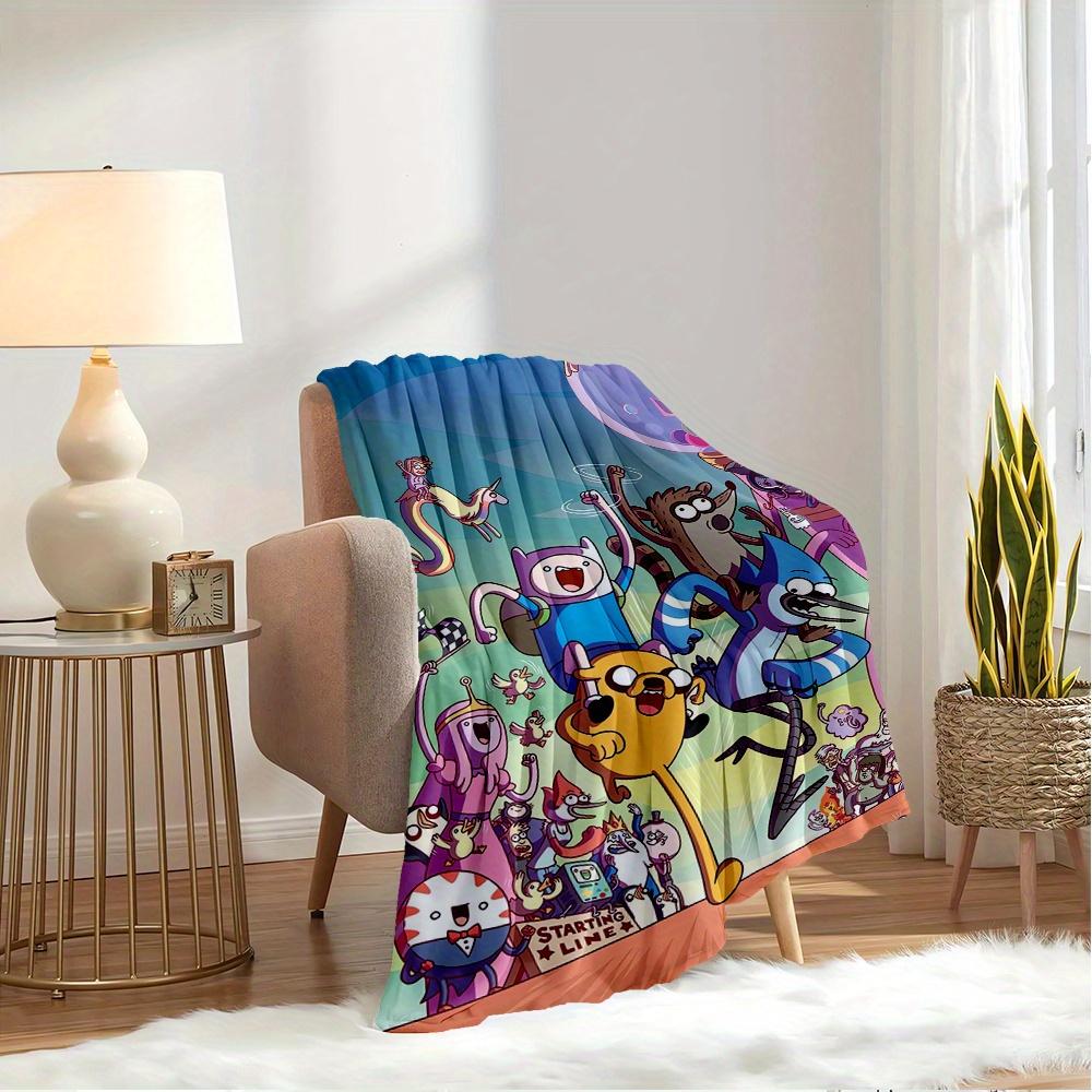 1pc Adventure Time,Characters,RaceTheme Digital Printed Flannel Blanket, Super Soft Plush Fleece Bed Cover, Multi-Function Four Seasons Hypo