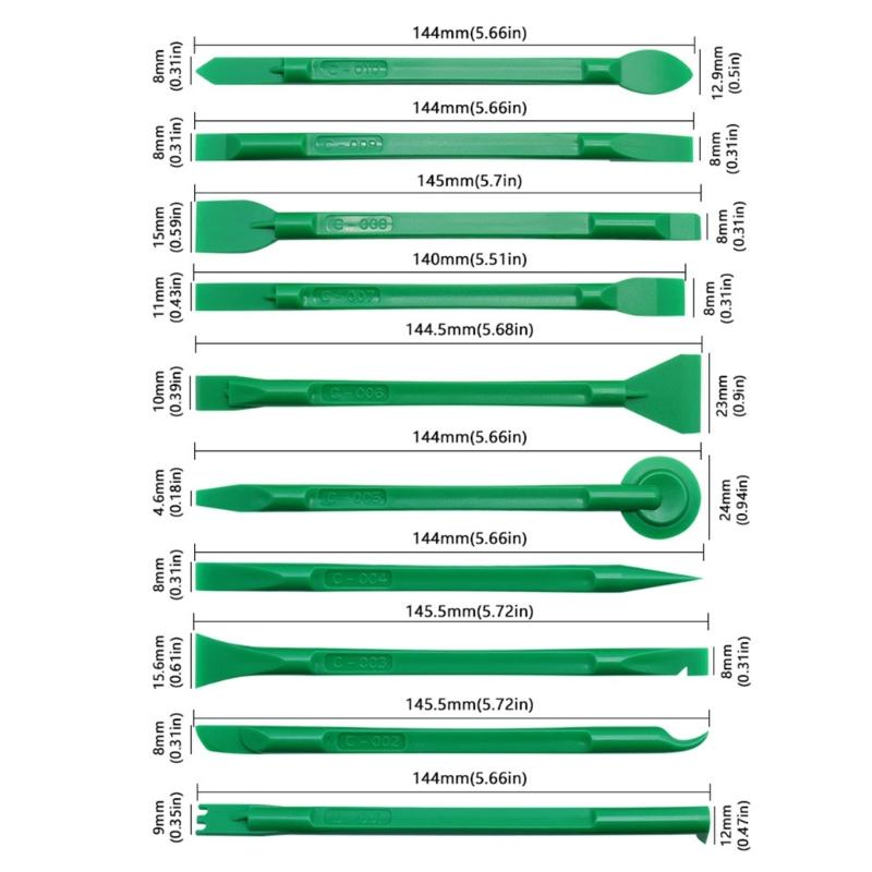 10-teiliges Öffnungsset, Reparatur-Hebelwerkzeuge, Kunststoff-Spudger, Brecheisen für Smartphone, Laptop, PC, Demontage, Reparaturwerkzeuge