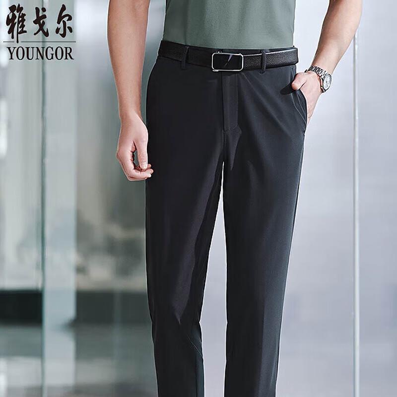 

YOUNGOR Men s Breathable Straight Fit Business Casual Pants 39 185/98A