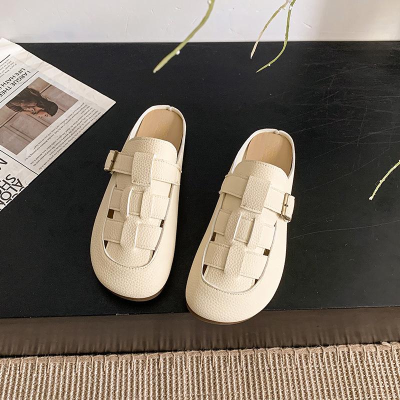 Half Slippers Lazy One Pedal Cool Slippers Summer 2025 New Hollow Bag Head Slippers Women Wear Cool Slippers