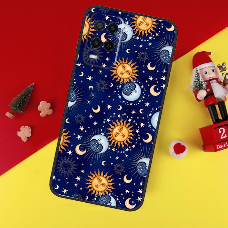 Sun Moon Face Case For Oppo A5 A6 Pro A15 A57 A17 A54 A74 A94 A76 A16 A96 A40 A60 A80 A18 A38 A58 A78 A98