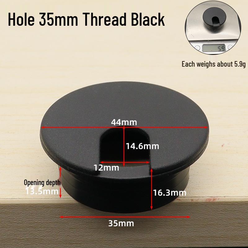 Diswei Desktop Cable Organizer Box, Round Plastic Wire Grommet for Office and Home Desk Management