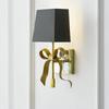 Large Retro Copper Ribbon Wall Light for Living Room Princess Bow Light Big Black/Biege Fabric Lampshade LED Wall Fixtures