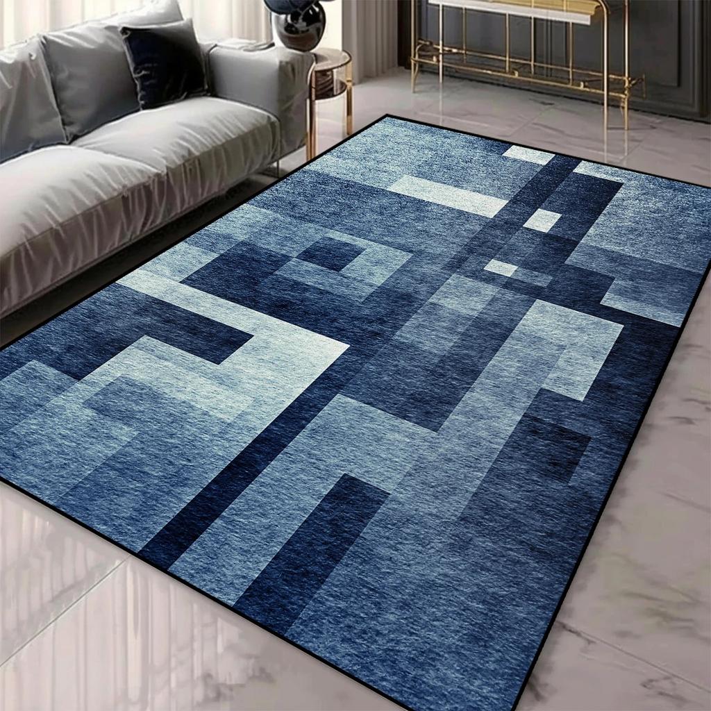 Nordic Style Geometric Pattern Carpet Living Room 120*160cm Large Room Carpet Machine Washing Non-slip European Tatami Mat