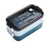 Bento Lunch Box Bento Box for Student Desk Double-layer Microwave Heating Container Food Storage Container | Breakfast Boxes (blue)